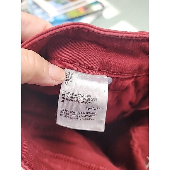Style & Co Jeans Burgundy Curvy-Fit Skinny Stretch Mid-rise Women's 8 - Picture 6 of 8